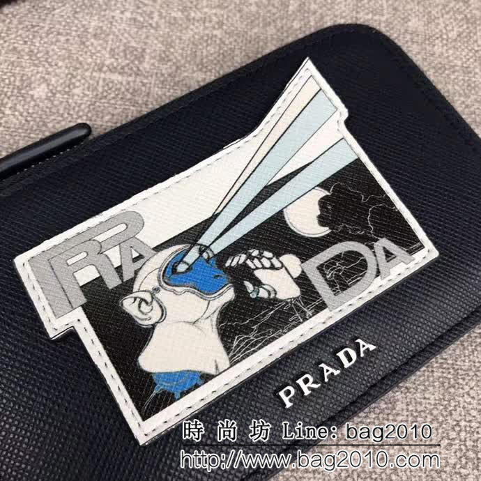 PRADA普拉達 2018最新漫畫印象系列 專櫃最新款 男士卡片夾 2MC021 DD1072